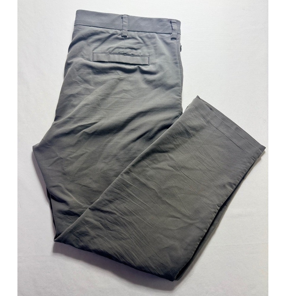 Van Heusen Traveler Straight Pants 36x30 Gray Stretch Cotton Blend Chino Mens